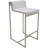 Zola Counter Height Stool in White Top Grain Italian Leather